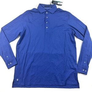 New Greyson Omaha Long Sleeve Polo Shirt Emperor Blue